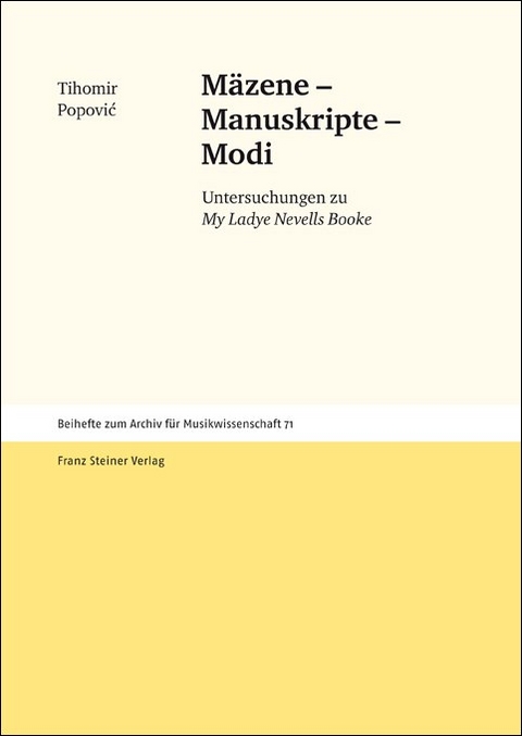 M&auml;zene &ndash; Manuskripte &ndash; Modi - Tihomir Popovic