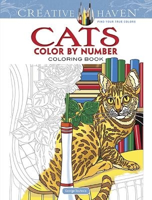 Creative Haven Cats Color by Number Coloring Book - George Toufexis