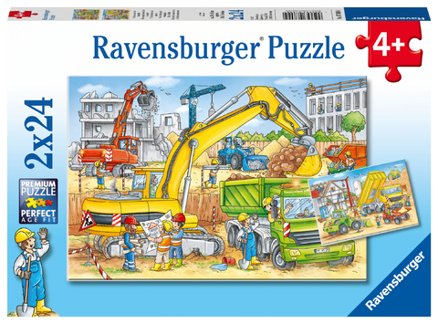 Ravensburger Kinderpuzzle - 07800 Viel zu tun auf der Baustelle - Puzzle f&uuml;r Kinder ab 4 Jahren, mit 2x24 Teilen