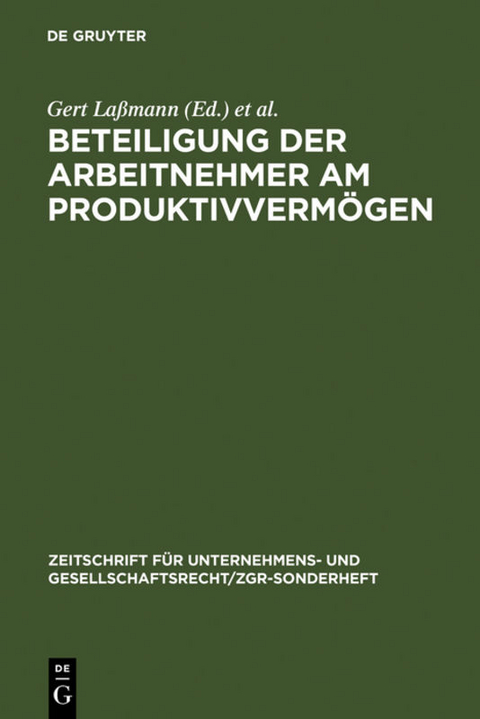 Beteiligung der Arbeitnehmer am Produktivverm&ouml;gen - 
