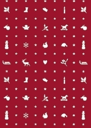 Geschenkpapier Inverno rot, 25 Bogen (70 x 100 cm)