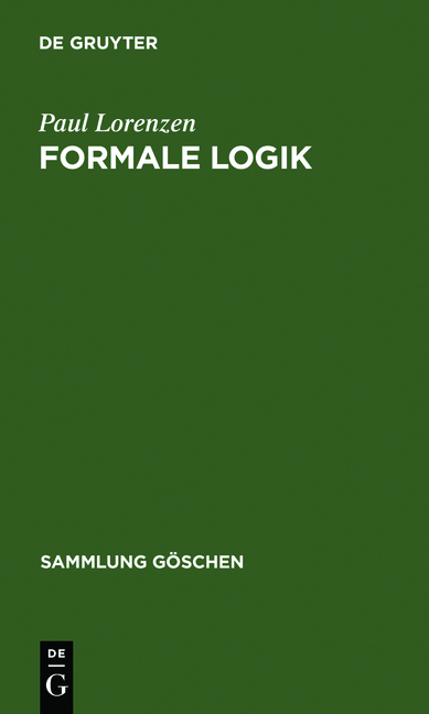 Formale Logik - Paul Lorenzen