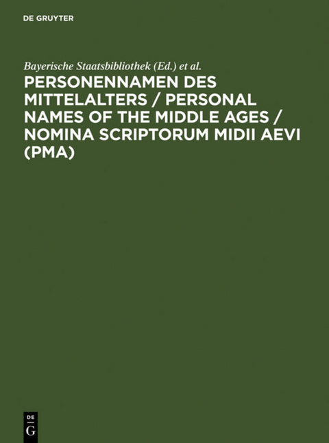 Personennamen des Mittelalters - 