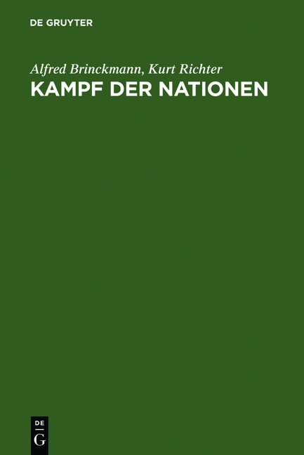 Kampf der Nationen - Alfred Brinckmann, Kurt Richter