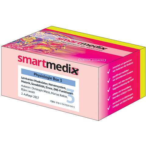 SmartMedix Lernkarten Physiologie Box 3: Muskulatur, Nervensystem, Motorik, Sensibilit&auml;t, Sinne und ZNS-Funktionen - Christoph Wiest, Marius Keller, Bj&ouml;rn Jacobi