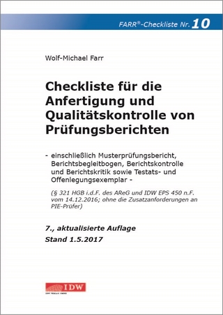 Checkliste 10 für die Anfertigung und Qualitätskontrolle von Prüfungsberichten