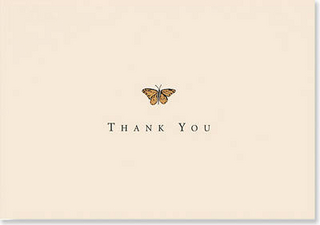 Thank You Notes Gold Butterfly
