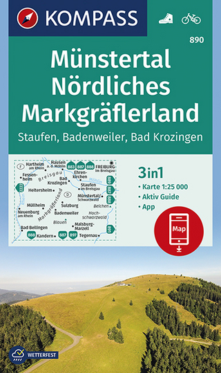 KOMPASS Wanderkarte Münstertal, Nördliches Markgräflerland, Staufen, Badenweiler, Bad Krozingen
