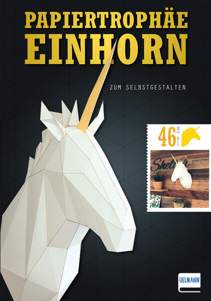 Papiertroph&auml;e Einhorn zum Selbstgestalten -  Tougui