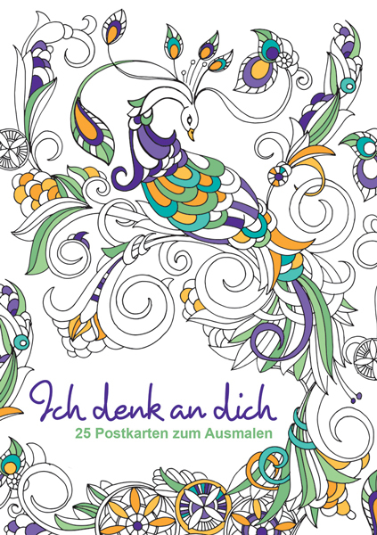 Postkarten zum Ausmalen: Ich denk an dich