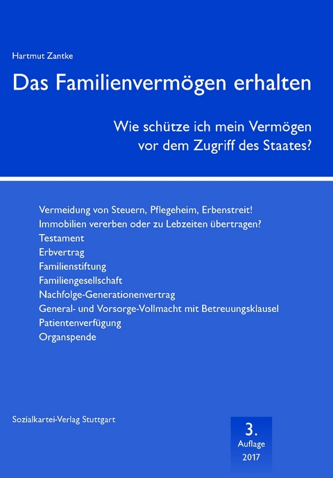 Das Familienverm&ouml;gen erhalten - Hartmut Zantke