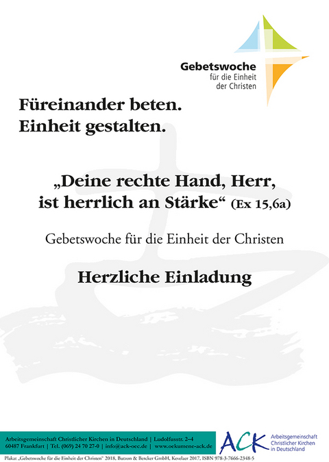 &bdquo;Deine rechte Hand, Herr, ist herrlich an St&auml;rke&ldquo; (Ex 15,6a)