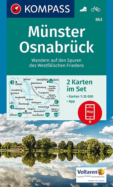 KOMPASS Wanderkarte M&uuml;nster, Osnabr&uuml;ck - 