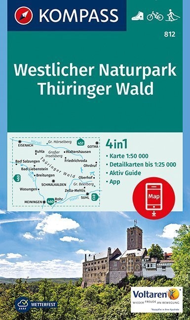 KOMPASS Wanderkarte Westlicher Naturpark Th&uuml;ringer Wald - 