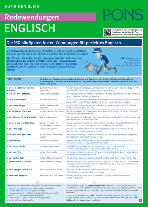 PONS Redewendungen auf einen Blick Englisch - 