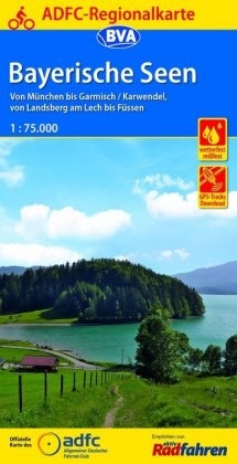 ADFC-Regionalkarte Bayerische Seen, 1:75.000, rei&szlig;- und wetterfest, GPS-Tracks Download