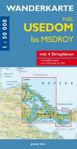 Wanderkarte Insel Usedom bis Misdroy