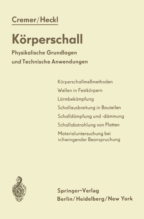 K&ouml;rperschall - L. Cremer, M. Heckl