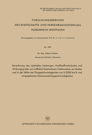 Berechnung der optimalen Leistungen, Kraftstoffverbräuche und Wirkungsgrade von Luftfahrt-Gasturbinen-Triebwerken am Boden und in der Höhe bei Fluggeschwindigkeiten von 0–2000 km/h und vorgegebenen Düsenausströmgeschwindigkeiten