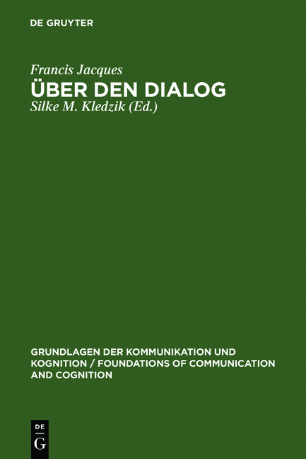 Über den Dialog - Francis Jacques