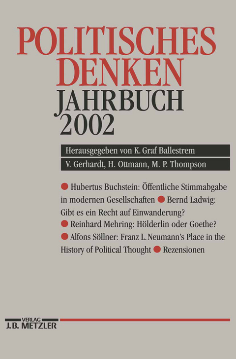 Politisches Denken Jahrbuch 2002 -  "Deutschen Gesellschaft zur Erforschung der Politischen Bildung"