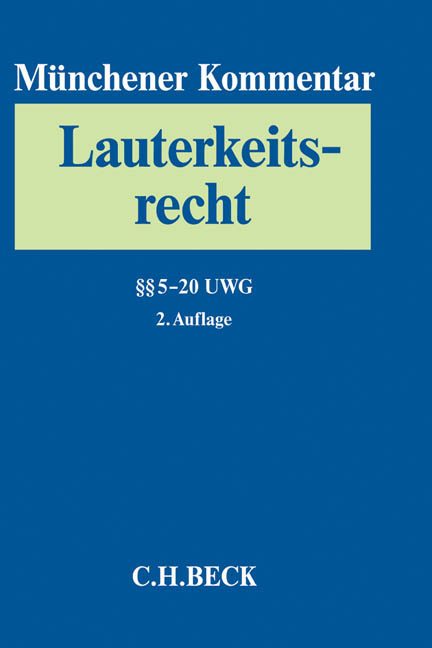 M&uuml;nchener Kommentar zum Lauterkeitsrecht - 