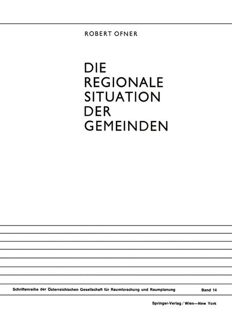 Die Regionale Situation Der Gemeinden - Robert Ofner