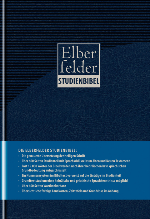 Elberfelder Studienbibel, Kunstleder, mit Sprachschl&uuml;ssel und Handkonkordanz