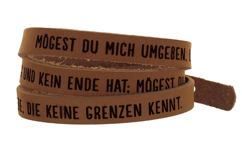 Wickelarmband Leder "M&ouml;gest du mich umgeben, Gott"