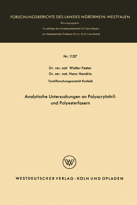 Analytische Untersuchungen an Polyacrylnitril- und Polyesterfasern - Walter Fester