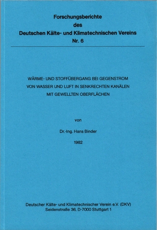 Wärme- und Stoffübergang bei Gegenstrom von Wasser und Luft in senkrechten Kanälen mit gewellten Oberflächen