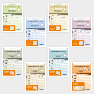 Ich schreibe Wörter richtig - Lernzielkontrollen - 8 Abreißblöcke mit 240 Seiten im Klassensatz