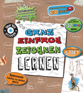 Ganz einfach zeichnen lernen, m. 5 Schablonen, abwischbarem Stift u. Sticker