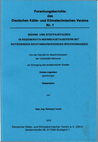 Wärme- und Stoffaustausch in Regenerativ-Wärmeaustauschern mit rotierenden nicht absorbierenden Speichermassen