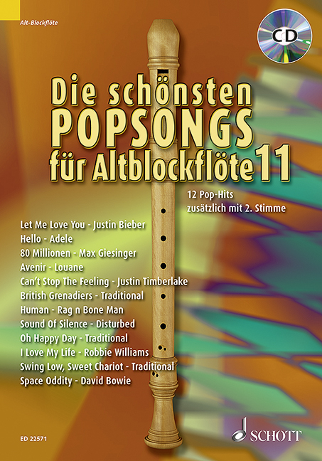 Die sch&ouml;nsten Popsongs f&uuml;r Alt-Blockfl&ouml;te