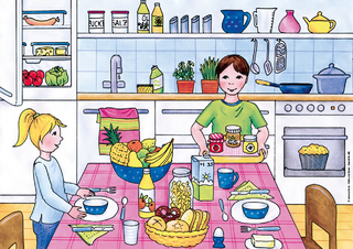 Erzählbild Küche und Essen
