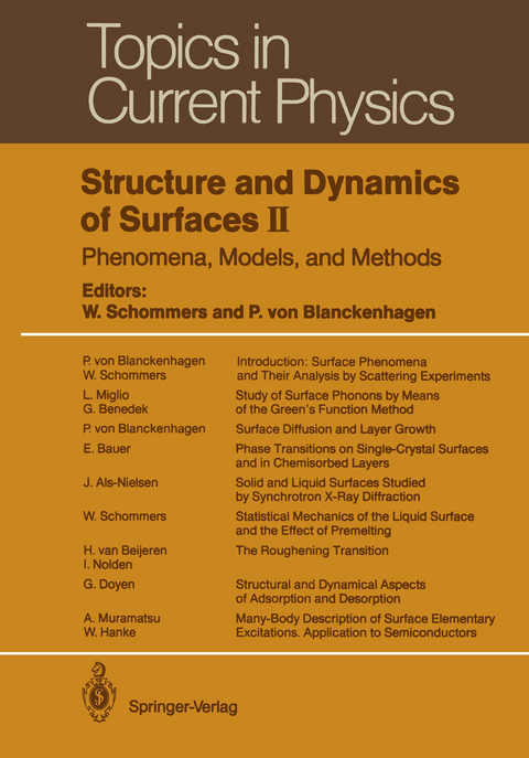 Structure and Dynamics of Surfaces II - 