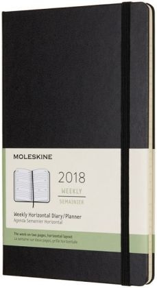 Moleskine 12 Monate Wochenkalender 2018, P/A6, Hard Cover, Schwarz