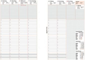 Manager-Planer A5, Einlagenblätter Kalender (Nr.B-250818) 2018