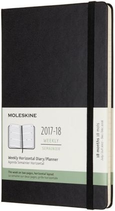 Moleskine 18 Monate Wochen Kalender 2017/2018, L/A5, Hard Cover, Schwarz