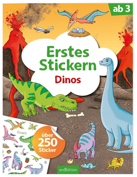 Erstes Stickern &ndash; Dinos