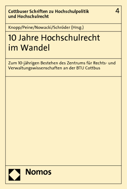 10 Jahre Hochschulrecht im Wandel - 