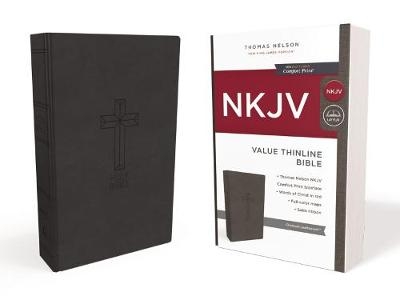 NKJV, Value Thinline Bible, Charcoal Leathersoft, Red Letter, Comfort Print - Thomas Nelson