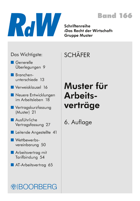 Muster f&uuml;r Arbeitsvertr&auml;ge - Gerd Sch&auml;fer