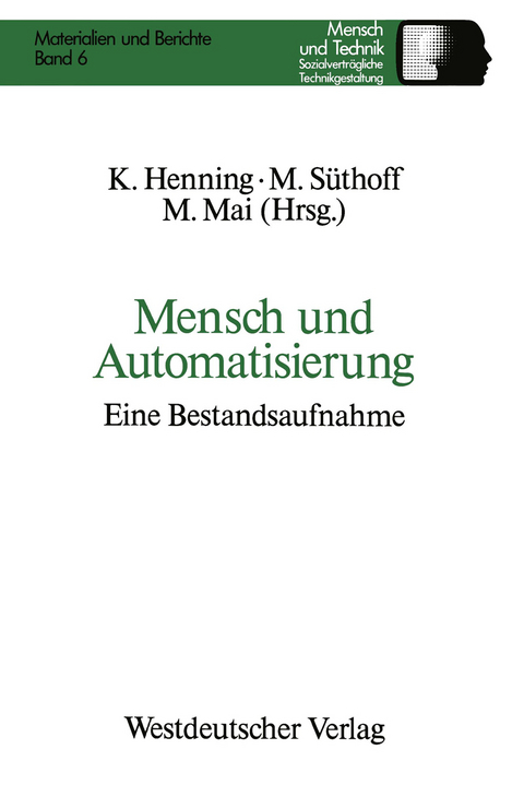Mensch und Automatisierung - Maike S&uuml;thoff