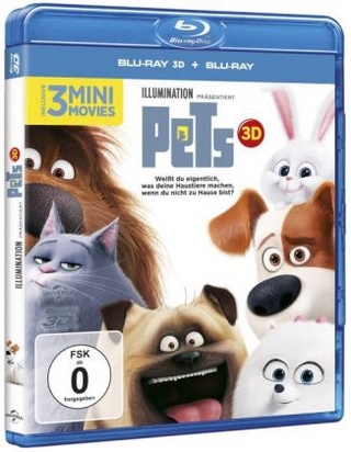 Pets 2D + 3 D, 2 Blu-rays + 4 Artcards