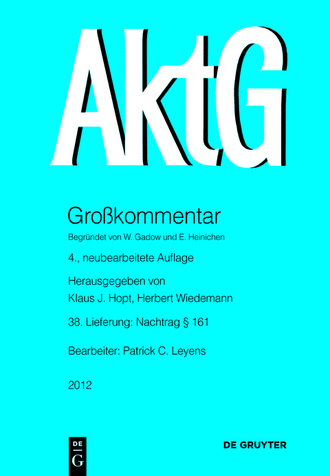 Aktiengesetz / Nachtrag &sect; 161 - 