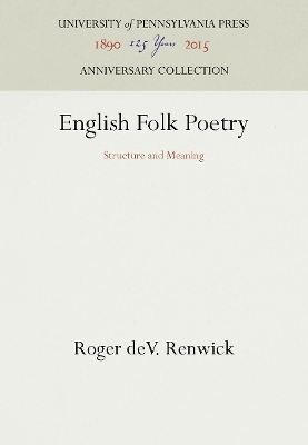 English Folk Poetry - Roger DeV. Renwick