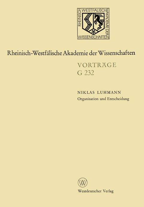 Organisation und Entscheidung - Niklas Luhmann