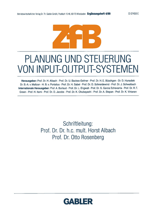 Planung und Steuerung von Input-Output-Systemen - 